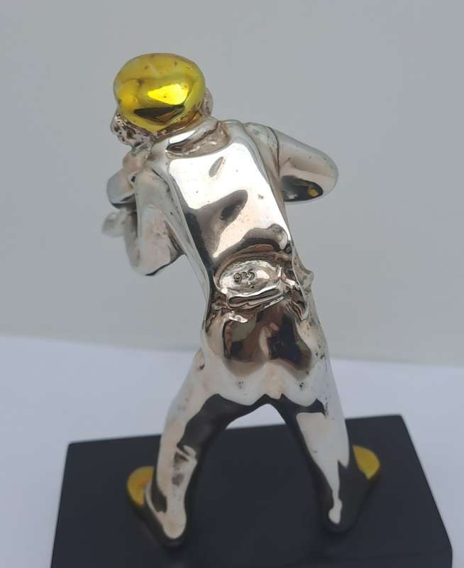 Collectable 925 sterling Silver Figurine of Fiddler/ Violinist- by H.Karshi