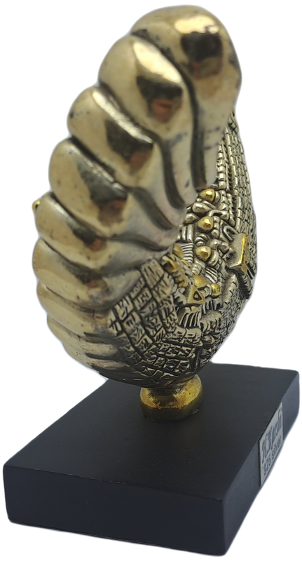 Collectable Original 925 sterling Silver and Gold Figurine of Shofar Rams  Horn- by H.Karshi Israel