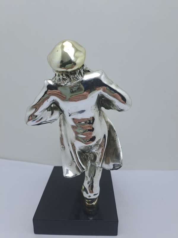 Collectable  925 sterling Silver and Gold Figurine of Dancing Chassid - Jerusale- Judeaca Art