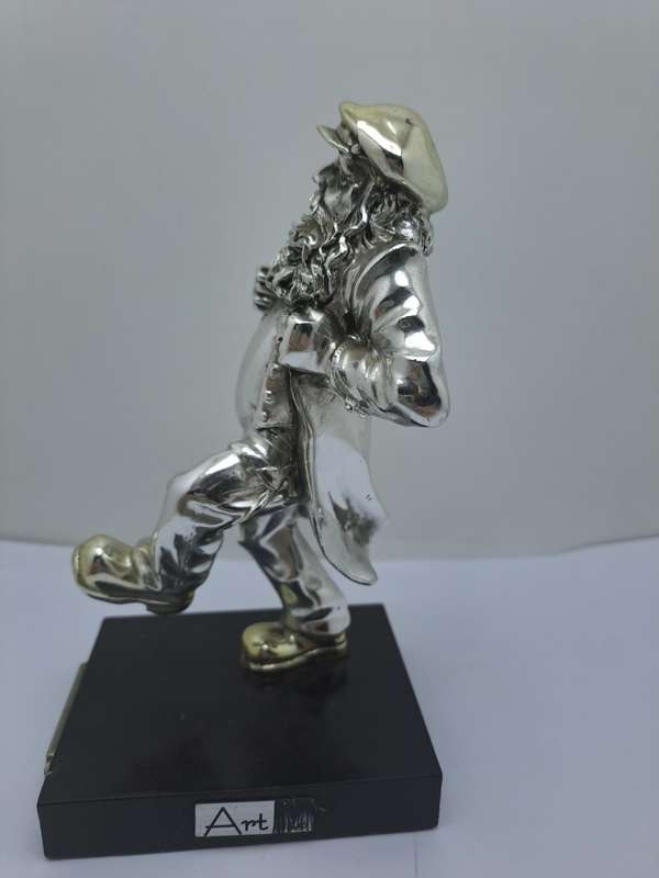 Collectable  925 sterling Silver and Gold Figurine of Dancing Chassid - Jerusale- Judeaca Art
