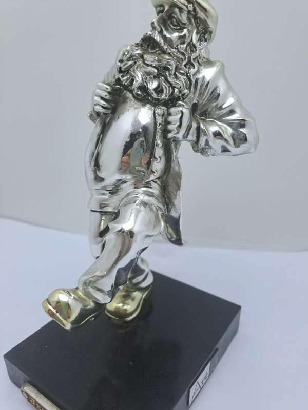 Collectable  925 sterling Silver and Gold Figurine of Dancing Chassid - Jerusale- Judeaca Art