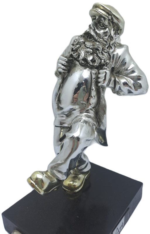 Collectable  925 sterling Silver and Gold Figurine of Dancing Chassid - Jerusale- Judeaca Art