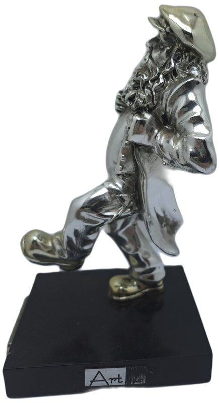 Collectable  925 sterling Silver and Gold Figurine of Dancing Chassid - Jerusale- Judeaca Art