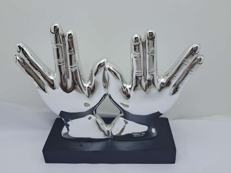 Collectable Original 925 sterling Silver Figurine of Priest Hands with Blessing- by H.Karshi Israel