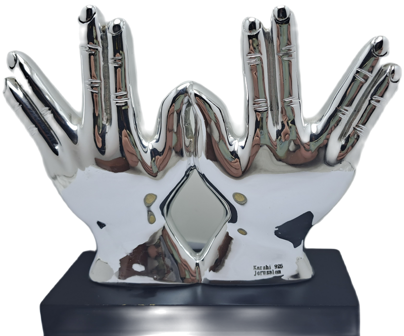 Collectable Original 925 sterling Silver Figurine of Priest Hands with Blessing- by H.Karshi Israel
