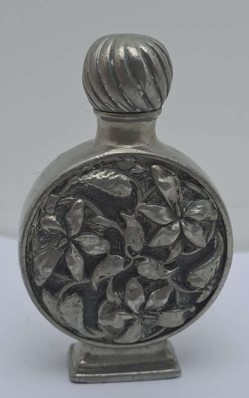 Antique Pewter Perfume Bottle 57mm x 13mm  x 58mm