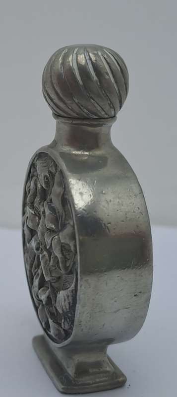 Antique Pewter Perfume Bottle 57mm x 13mm  x 58mm