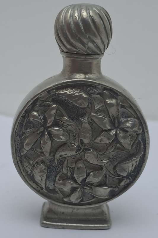 Antique Pewter Perfume Bottle 57mm x 13mm  x 58mm