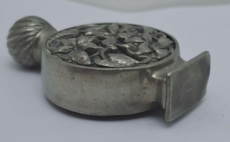 Antique Pewter Perfume Bottle 57mm x 13mm  x 58mm