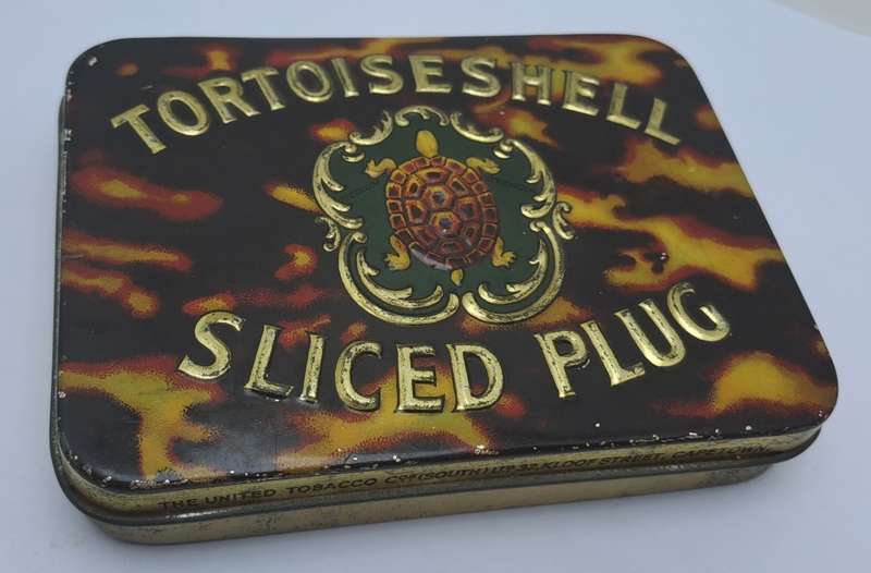 Vintage Tortoiseshell Sliced Plug Tin-0 United Tobacco Company