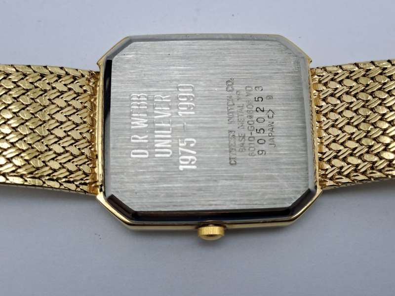 Vintage 1990`s Citizen Quartz Unilever Mens watch 6010-G16792 PS - Great Condition-WORKING in BOX