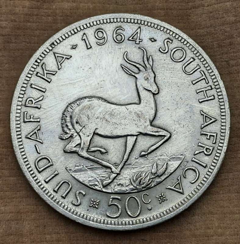 1964 South Africa SILVER 50 Cents 1st decimal series