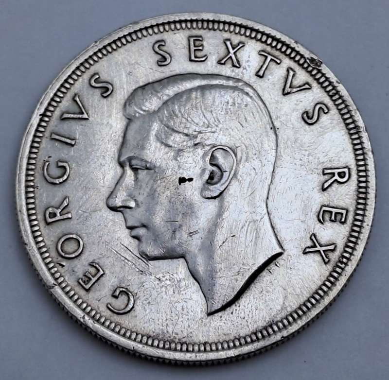 1950 South Africa SILVER 5 Shillings - George VI