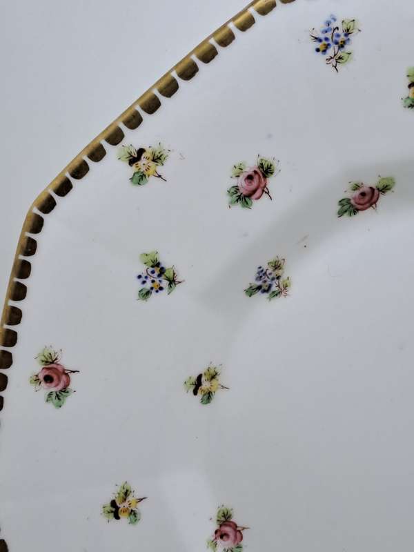 Vintage Delphine Bone China Porcelain Plate -Made in England -With Wire wall Hanger