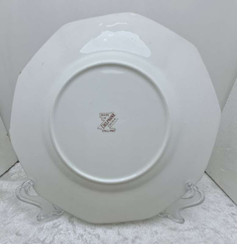 Vintage Delphine Bone China Porcelain Plate -Made in England -With Wire wall Hanger