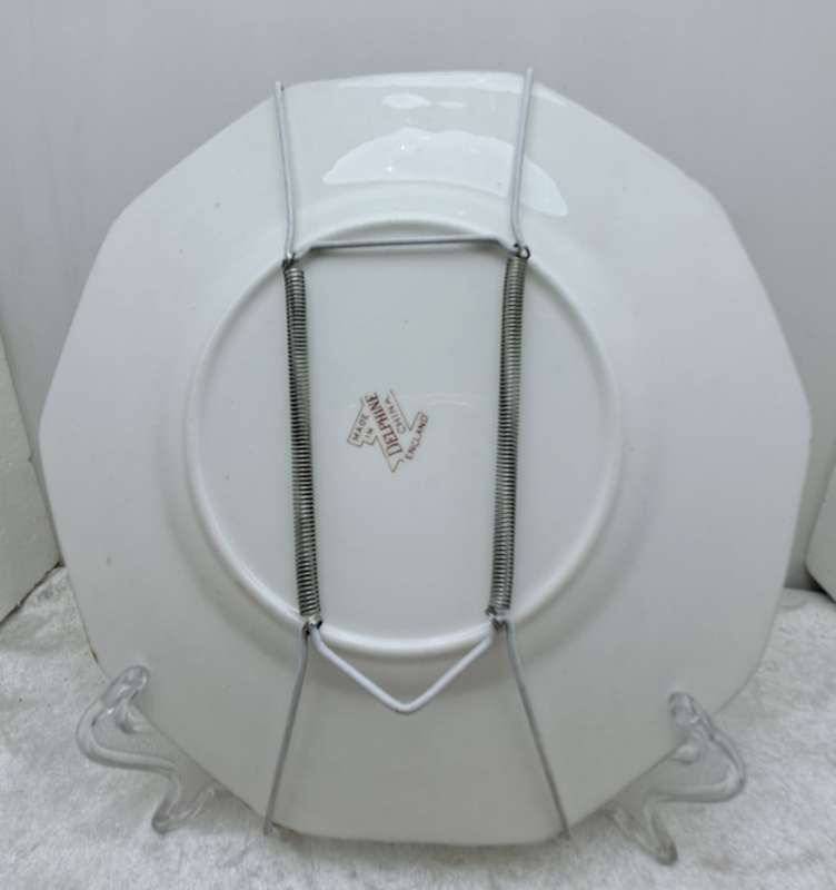 Vintage Delphine Bone China Porcelain Plate -Made in England -With Wire wall Hanger