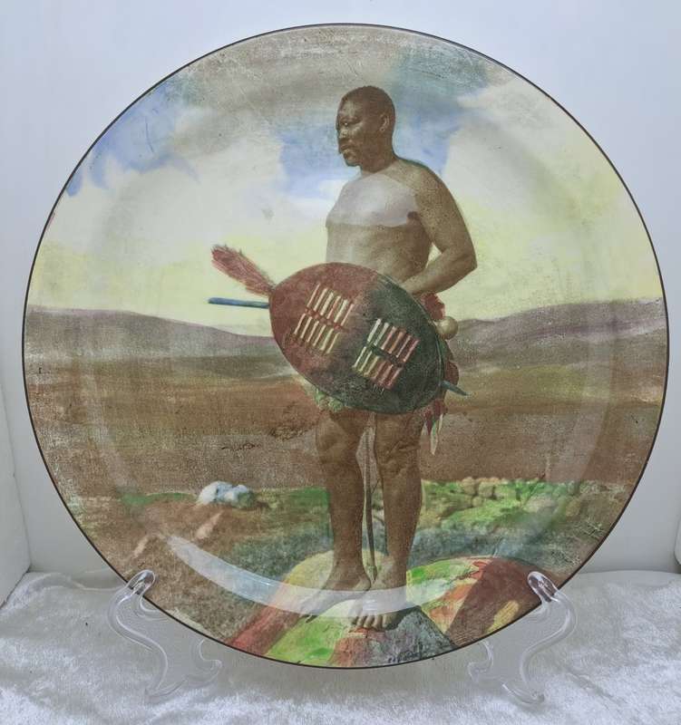 Vintage Royal Doulton Bone China Plate -South African Series -Zulu Warrior-