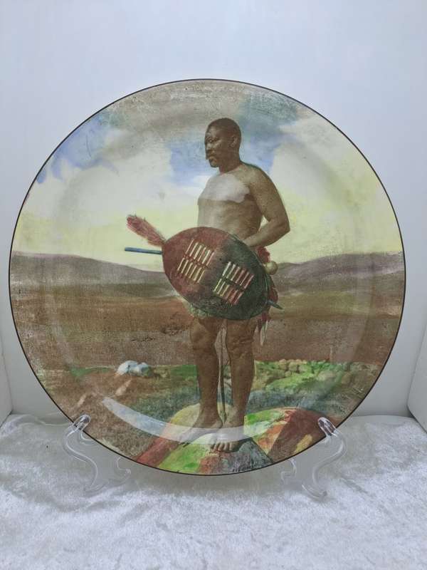 Vintage Royal Doulton Bone China Plate -South African Series -Zulu Warrior-