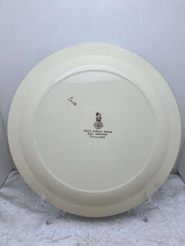 Vintage Royal Doulton Bone China Plate -South African Series -Zulu Warrior-