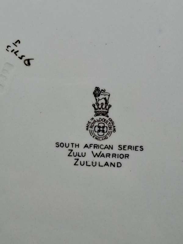 Vintage Royal Doulton Bone China Plate -South African Series -Zulu Warrior-