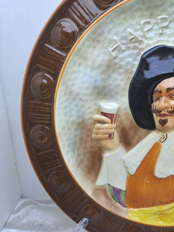 Vintage Falcon Ware Hand Painted Decorative Plate `The Cavalier`- With Wire Hanger -England