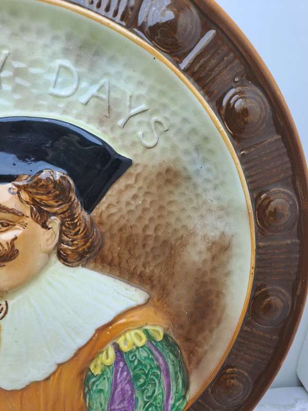 Vintage Falcon Ware Hand Painted Decorative Plate `The Cavalier`- With Wire Hanger -England