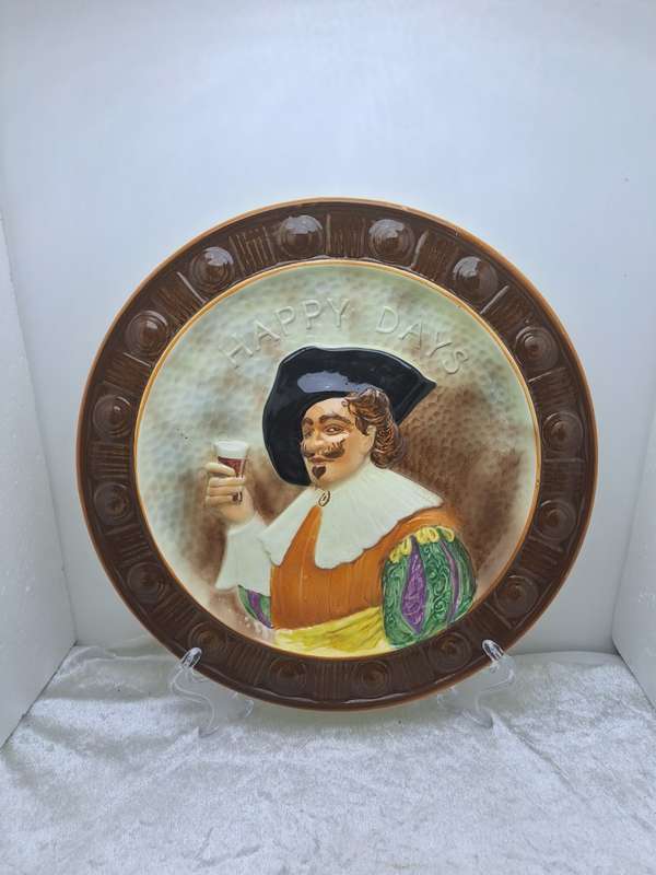 Vintage Falcon Ware Hand Painted Decorative Plate `The Cavalier`- With Wire Hanger -England
