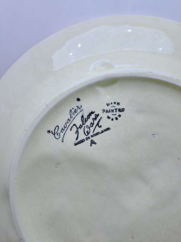 Vintage Falcon Ware Hand Painted Decorative Plate `The Cavalier`- With Wire Hanger -England