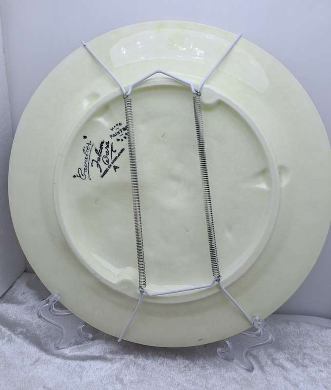 Vintage Falcon Ware Hand Painted Decorative Plate `The Cavalier`- With Wire Hanger -England
