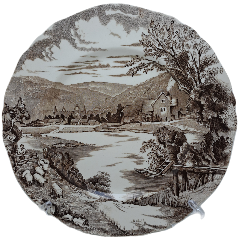 Vintage Alfred Meakin `Tintern` Hand Engraved Porcelain Plate  -Made in England.