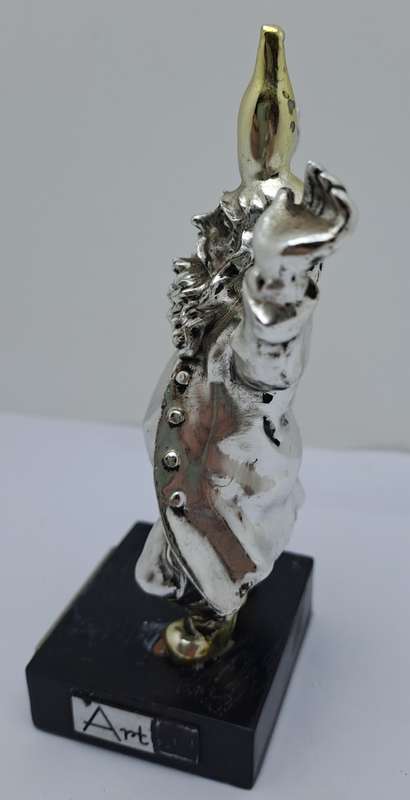 Collectable Silver Bottle-Dancing Chassid Statuette Jerusalem Hand Made -.(Repaired)