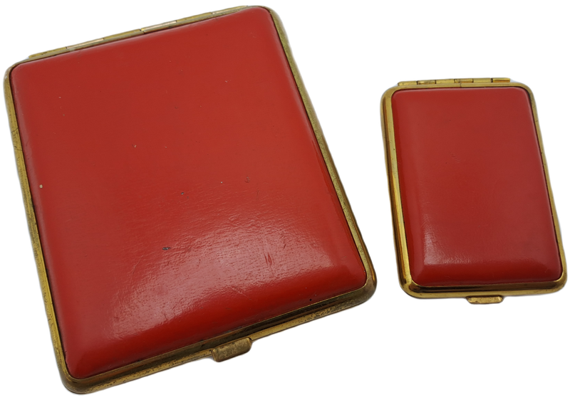 Vintage matching pair Cigarette Case and Match Holder