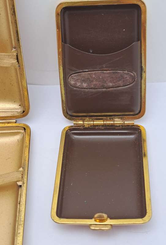 Vintage matching pair Cigarette Case and Match Holder