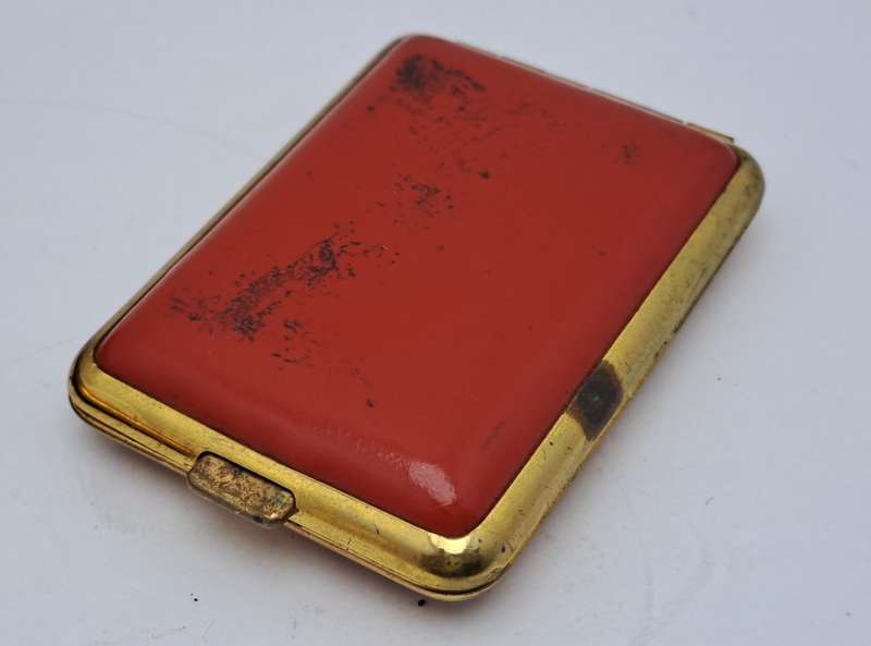 Vintage matching pair Cigarette Case and Match Holder