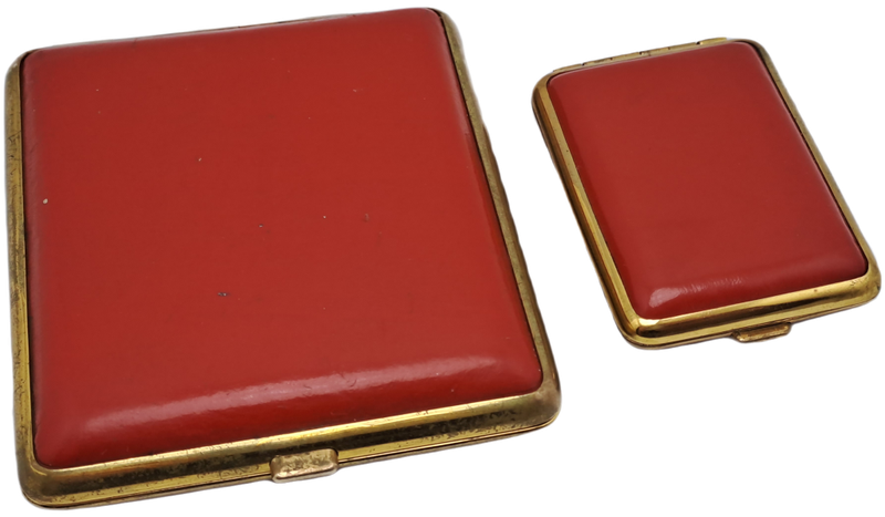 Vintage matching pair Cigarette Case and Match Holder