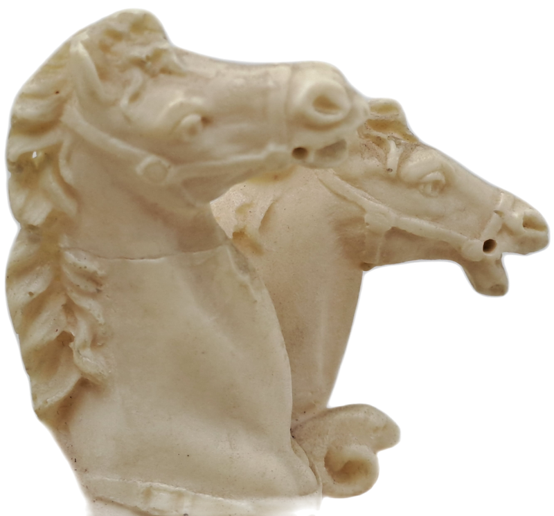 Vintage  Roman Chariot, Warrior & Horses Cart Sculpture by A. Santini - Made in Italy