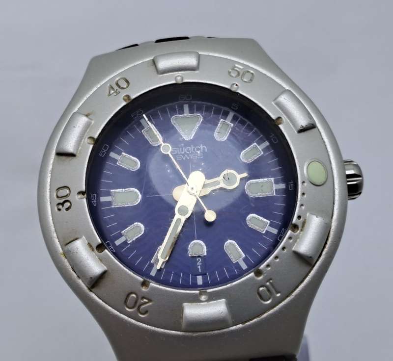 Pre-owned Vintage Swatch Irony AG 1999 Scuba Eco Aluminum Swiss Men`s Watch -Working
