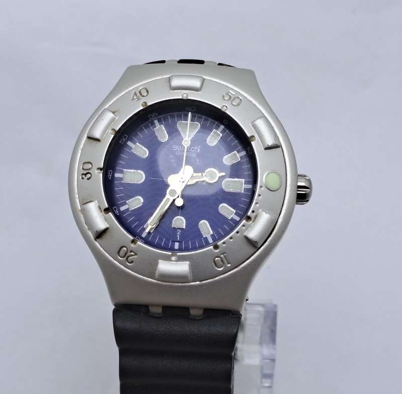 Pre-owned Vintage Swatch Irony AG 1999 Scuba Eco Aluminum Swiss Men`s Watch -Working