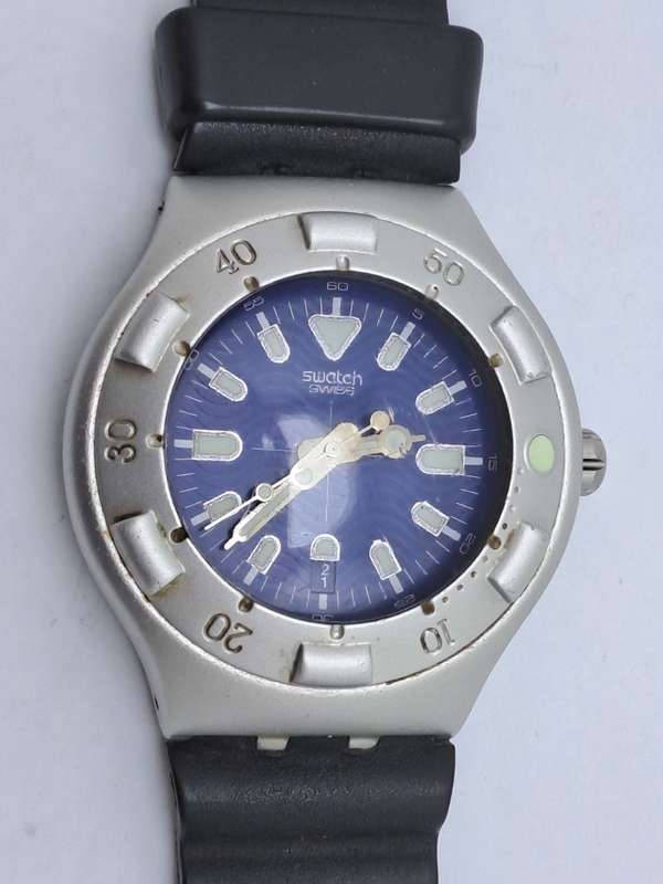 Pre-owned Vintage Swatch Irony AG 1999 Scuba Eco Aluminum Swiss Men`s Watch -Working