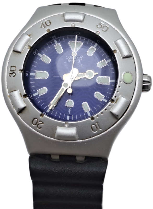 Pre-owned Vintage Swatch Irony AG 1999 Scuba Eco Aluminum Swiss Men`s Watch -Working