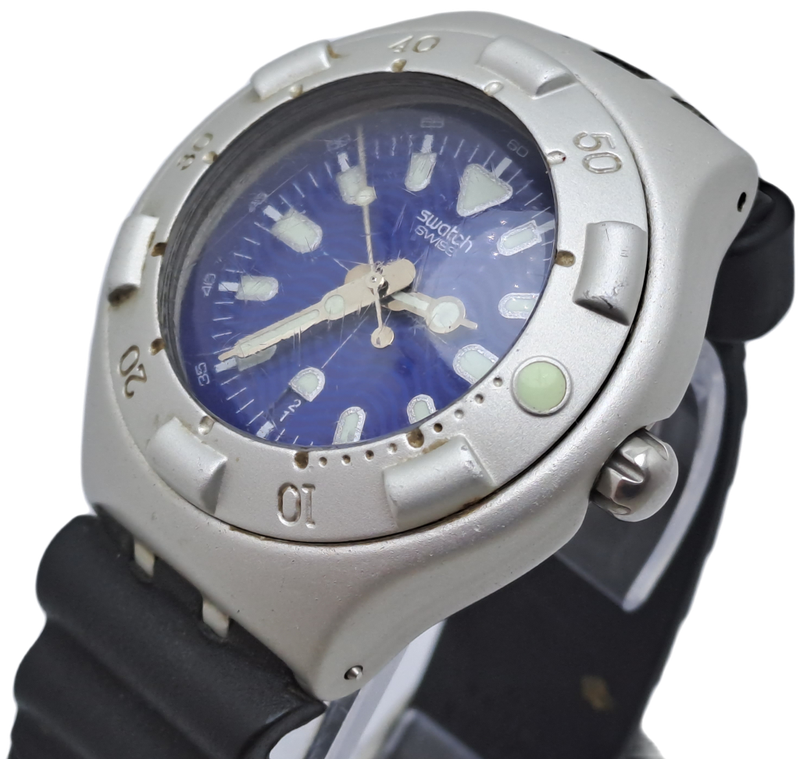 Pre-owned Vintage Swatch Irony AG 1999 Scuba Eco Aluminum Swiss Men`s Watch -Working