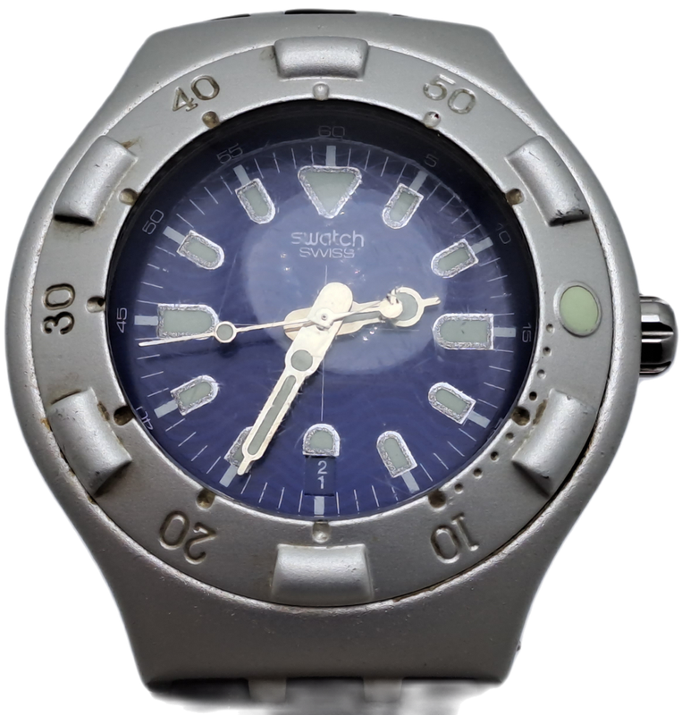 Pre-owned Vintage Swatch Irony AG 1999 Scuba Eco Aluminum Swiss Men`s Watch -Working