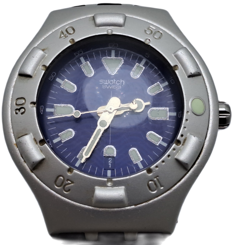 Pre-owned Vintage Swatch Irony AG 1999 Scuba Eco Aluminum Swiss Men`s Watch -Working