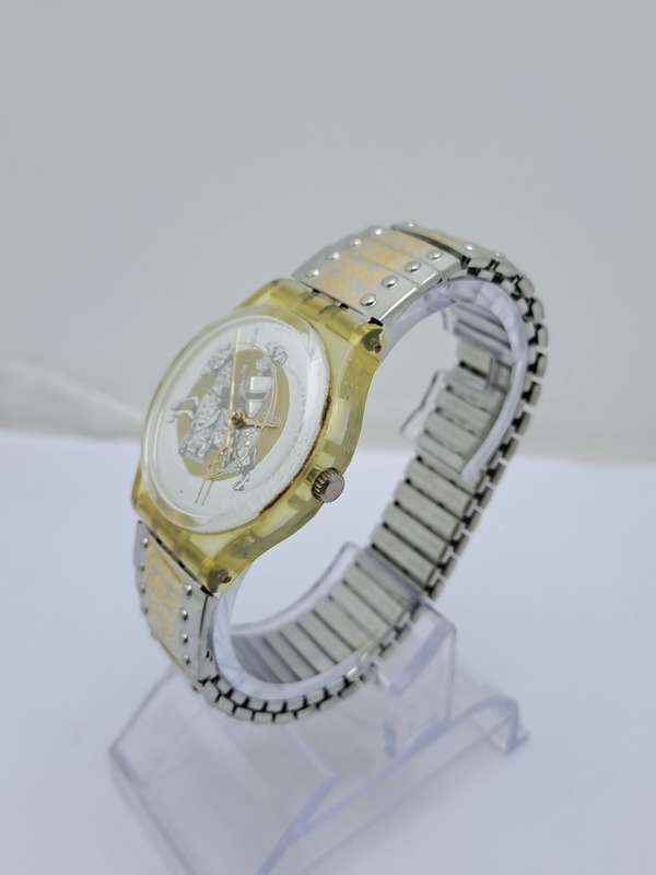 Pre-owned Vintage Swatch  AG 1994  Swiss Men`s Watch -Working-small strap