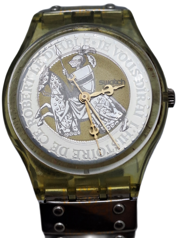 Pre-owned Vintage Swatch  AG 1994  Swiss Men`s Watch -Working-small strap