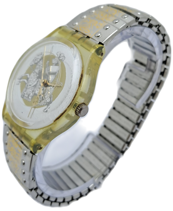 Pre-owned Vintage Swatch  AG 1994  Swiss Men`s Watch -Working-small strap