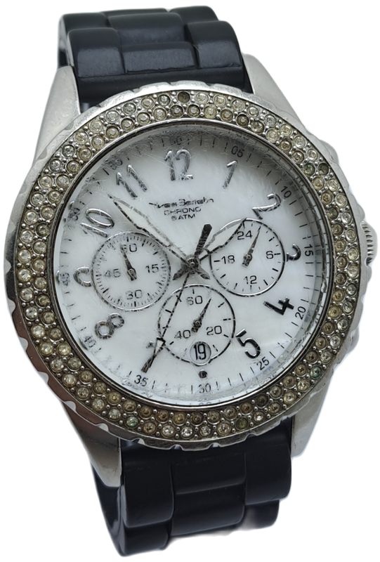 Pre-Owned Yves Bertelin Chrono 5 ATM fashion Watch - Working -Lens scratched