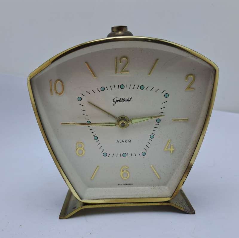 Vintage Goldbuhl Alarm Clock- Runs for short periods.-West Germany