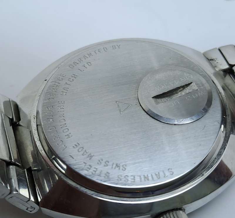 Vintage Bucherer Day/Date Swiss Made Mens Quartz Watch -  Working-Good condition