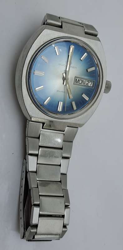 Vintage Bucherer Day/Date Swiss Made Mens Quartz Watch -  Working-Good condition